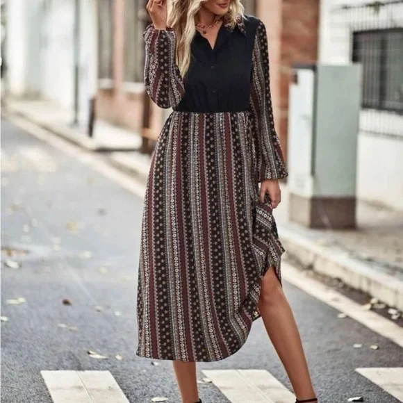 knee length dresses for ladies SHEIN Clasi Women's Elegant Floral Midi Dress